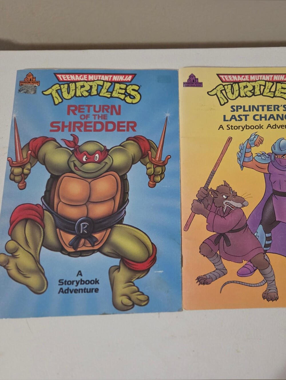 Vintage Teenage Mutant Ninja Turtles softcover books Set Of 2
